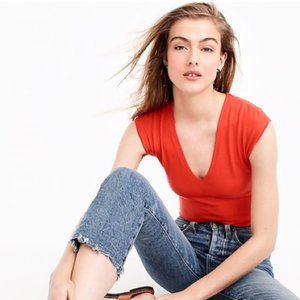 J. Crew Collection Cashmere Cap-sleeve Bodysuit